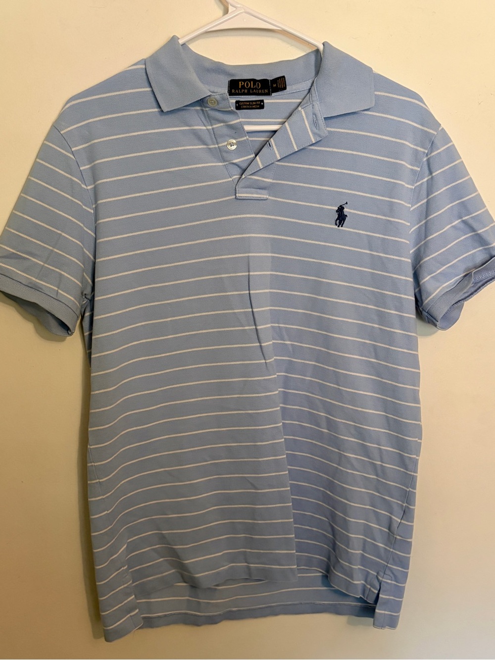 Polo by Ralph Lauren Light Blue & White Striped Polo Shirt